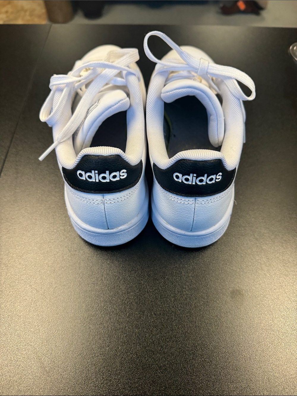 adidas White Low-Top Sneakers with Black Three-Stripes - Picture 3 of 10